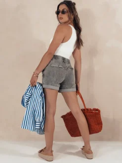 Spodenki Damskie>Dstreet Spodenki damskie RELAX VIBES szare SY0382