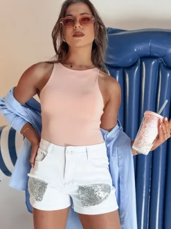 Spodenki Damskie>Dstreet Spodenki damskie SHINEWEAR białe SY0339