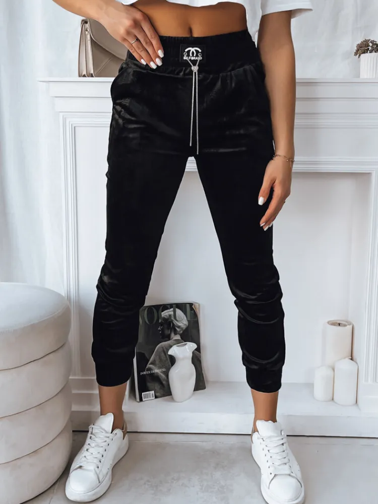 Spodnie Damskie>Dstreet Spodnie damskie AVENUE czarne UY1761