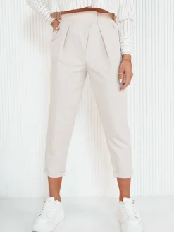 Wyjątkowe Okazje|Spodnie Damskie>Dstreet Spodnie damskie BAFROT beżowe UY1889