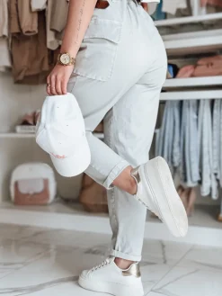 Spodnie Damskie>Dstreet Spodnie damskie baggy GOTRENDI jasnoszare UY2529