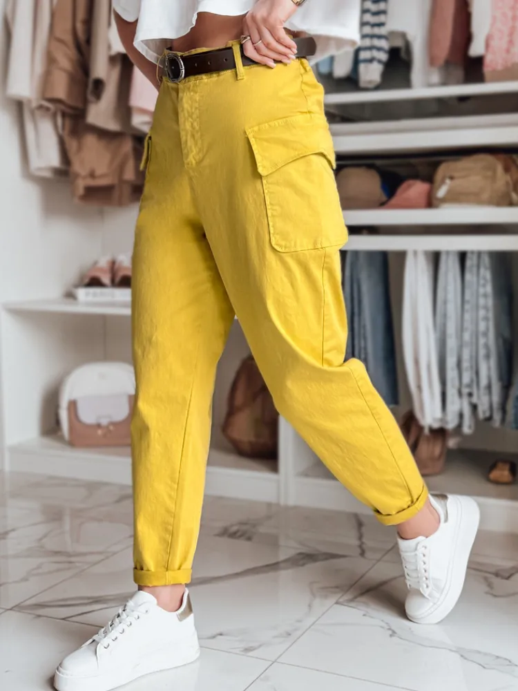 Spodnie Damskie>Dstreet Spodnie damskie baggy GOTRENDI musztardowe UY2527