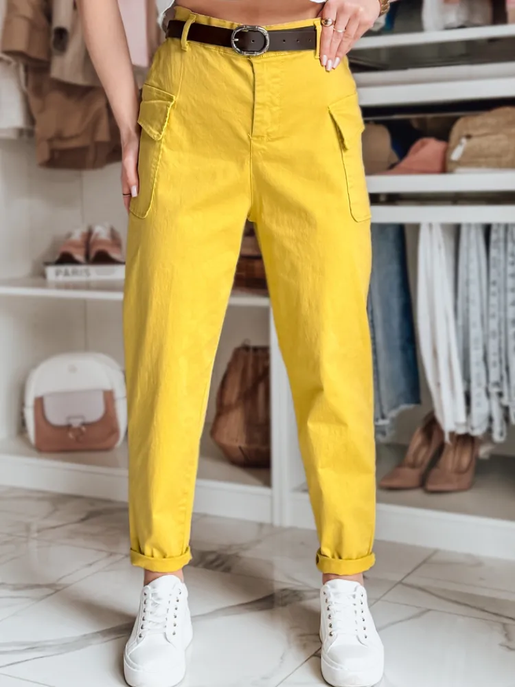 Spodnie Damskie>Dstreet Spodnie damskie baggy GOTRENDI musztardowe UY2527