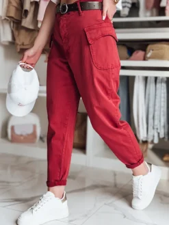 Spodnie Damskie>Dstreet Spodnie damskie baggy GOTRENDI bordowy UY2526