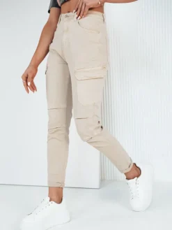 Spodnie Damskie>Dstreet Spodnie damskie bojówki LUZAGRES beżowe UY1918