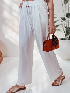 Spodnie Damskie>Dstreet Spodnie damskie casualowe wide leg LOVETRIP białe UY2640