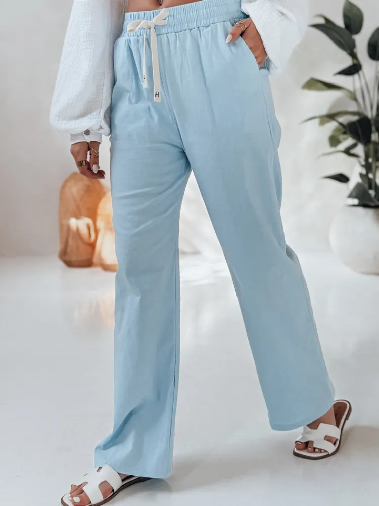 Spodnie Damskie>Dstreet Spodnie damskie casualowe wide leg BOHO DAY jasnoniebieskie UY2651