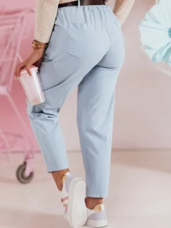 Spodnie Damskie>Dstreet Spodnie damskie casualowe z paskiem SOFELIA błękitne UY2504