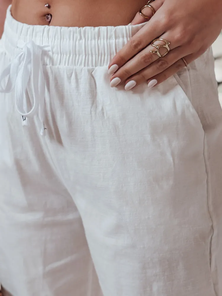 Spodnie Damskie>Dstreet Spodnie damskie casualowe wide leg BOHO DAY białe UY2652
