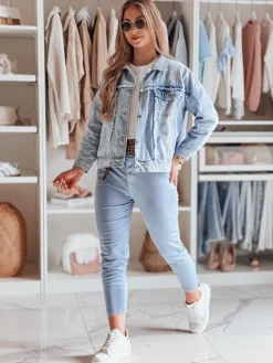 Spodnie Damskie>Dstreet Spodnie damskie casualowe z paskiem MADELINA niebieskie UY2626