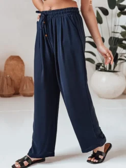 Spodnie Damskie>Dstreet Spodnie damskie casualowe wide leg LOVETRIP granatowe UY2636