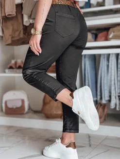 Spodnie Damskie>Dstreet Spodnie damskie casualowe z paskiem MADELINA czarne UY2629