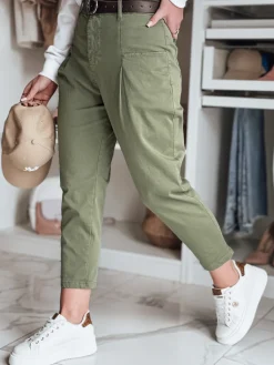 Spodnie Damskie>Dstreet Spodnie damskie chinosy CHINOSKA khaki UY2558