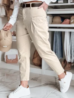 Spodnie Damskie>Dstreet Spodnie damskie chinosy CHINOSKA jasnobeżowe UY2557