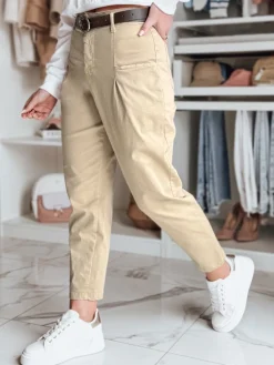 Spodnie Damskie>Dstreet Spodnie damskie chinosy CHINOSKA ciemnobeżowe UY2556