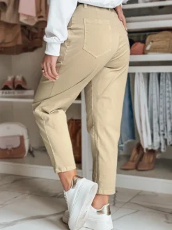 Spodnie Damskie>Dstreet Spodnie damskie chinosy CHINOSKA ciemnobeżowe UY2556