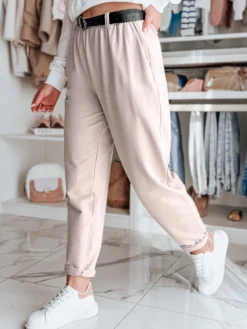 Spodnie Damskie>Dstreet Spodnie damskie chinosy z paskiem TAILANDI różowe UY2551