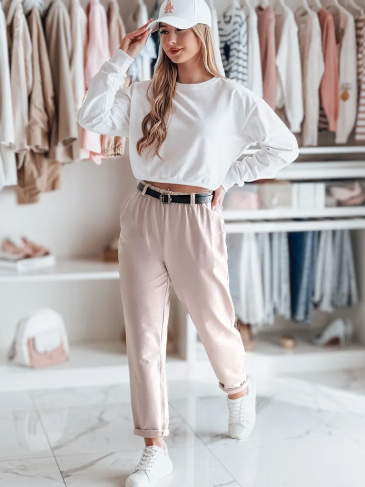 Spodnie Damskie>Dstreet Spodnie damskie chinosy z paskiem TAILANDI różowe UY2551