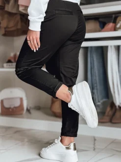 Spodnie Damskie>Dstreet Spodnie damskie chinosy z paskiem MODELA czarne UY2568