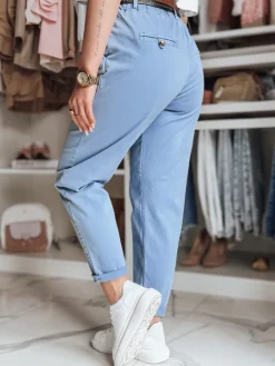 Spodnie Damskie>Dstreet Spodnie damskie chinosy z paskiem RELCIX błękitne UY2586