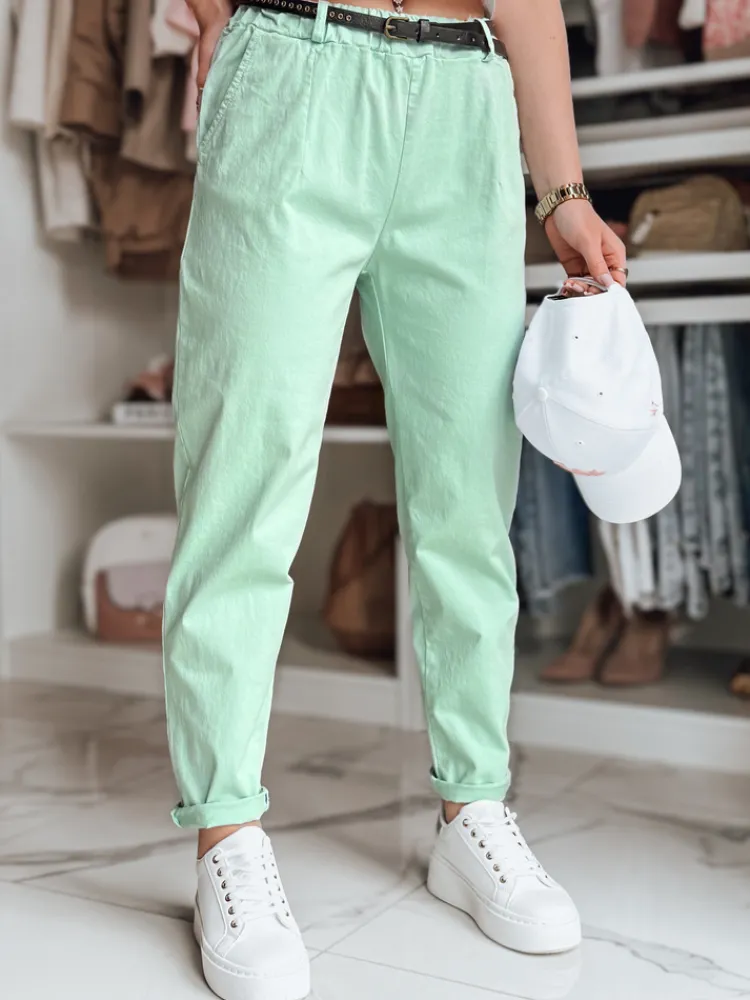 Spodnie Damskie>Dstreet Spodnie damskie chinosy z paskiem RELCIX miętowe UY2581