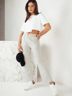 Spodnie Damskie>Dstreet Spodnie damskie dresowe AXEL szare UY1800