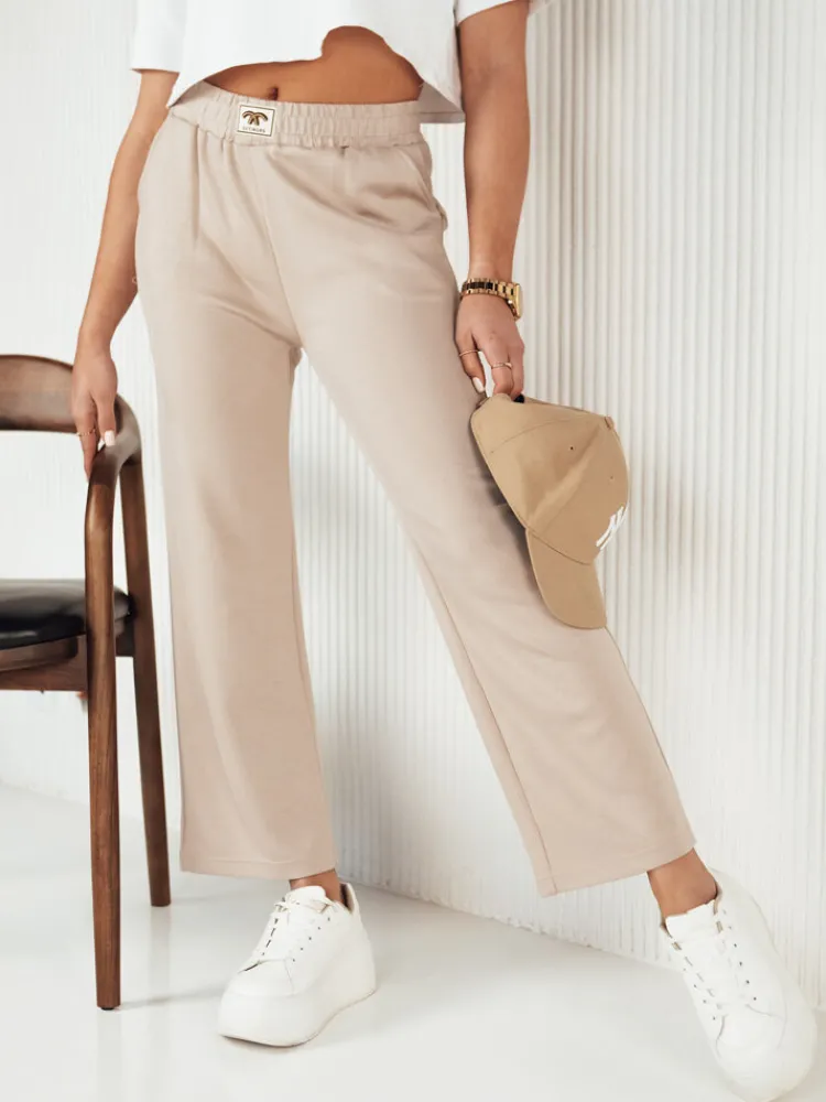 Spodnie Damskie>Dstreet Spodnie damskie dresowe AXEL beżowe UY1801