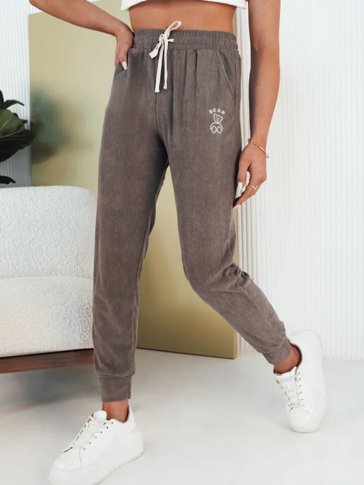 Spodnie Damskie>Dstreet Spodnie damskie dresowe BEAR szare UY2072