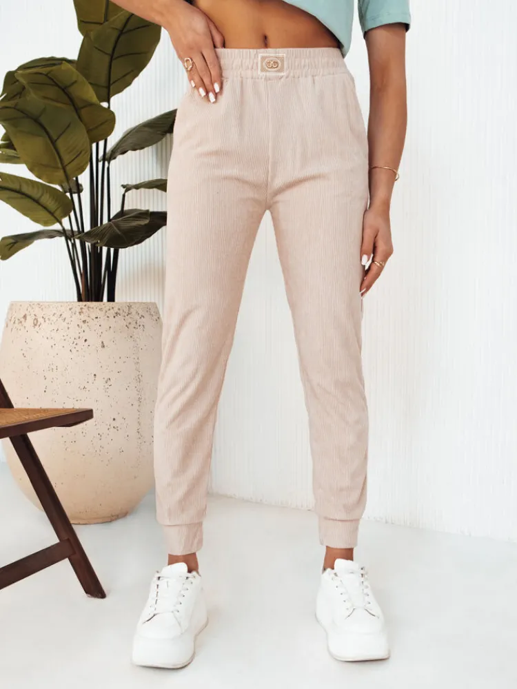 Spodnie Damskie>Dstreet Spodnie damskie dresowe BRINAT beżowe UY2047