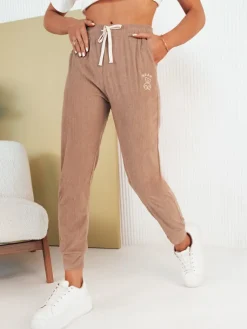 Spodnie Damskie>Dstreet Spodnie damskie dresowe BEAR kamelowe UY2073