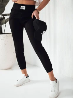 Spodnie Damskie>Dstreet Spodnie damskie dresowe CYFL czarne UY1809