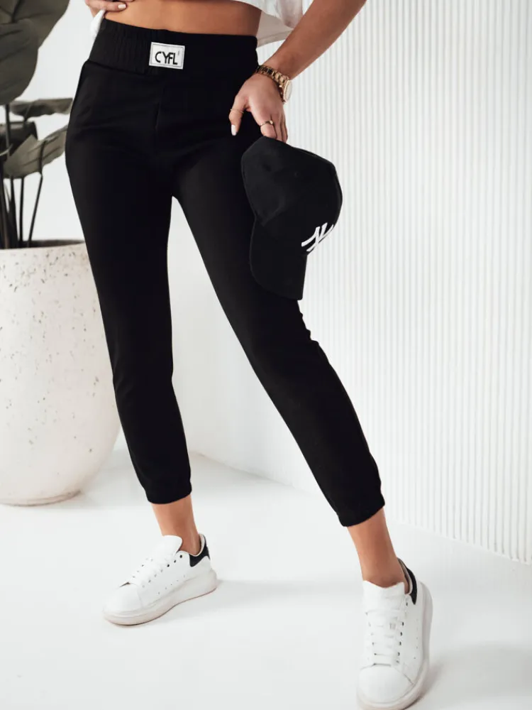 Spodnie Damskie>Dstreet Spodnie damskie dresowe CYFL czarne UY1809