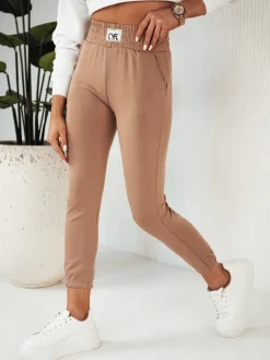 Spodnie Damskie>Dstreet Spodnie damskie dresowe CYFL kamelowe UY1806