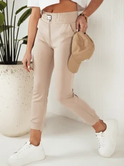 Spodnie Damskie>Dstreet Spodnie damskie dresowe DAVE beżowe UY1813