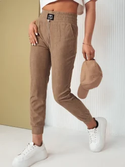 Spodnie Damskie>Dstreet Spodnie damskie dresowe DERCY kamelowe UY2045