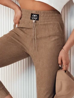 Spodnie Damskie>Dstreet Spodnie damskie dresowe DERCY kamelowe UY2045