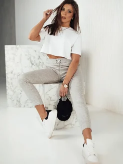 Spodnie Damskie>Dstreet Spodnie damskie dresowe DAVE szare UY1814