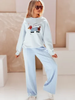 Spodnie Damskie>Dstreet Spodnie damskie dresowe DRESSANIK niebieskie UY2700