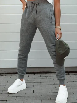 Spodnie Damskie>Dstreet Spodnie damskie dresowe FITS ciemnoszare UY2185