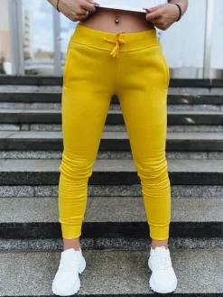 Spodnie Damskie>Dstreet Spodnie damskie dresowe FITS żółte UY0534