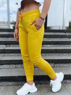 Spodnie Damskie>Dstreet Spodnie damskie dresowe FITS żółte UY0534