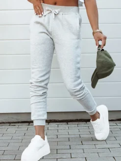 Spodnie Damskie>Dstreet Spodnie damskie dresowe FITS jasnoszare UY2186