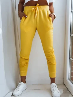 Spodnie Damskie>Dstreet Spodnie damskie dresowe FITS żółte UY0534z