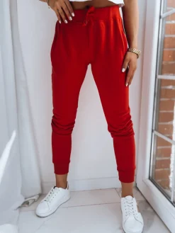 Spodnie Damskie>Dstreet Spodnie damskie dresowe FITS czerwone UY0533z