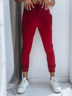 Spodnie Damskie>Dstreet Spodnie damskie dresowe FITS bordowe UY0206z