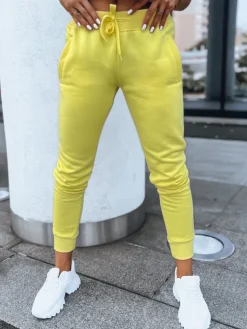 Spodnie Damskie>Dstreet Spodnie damskie dresowe FITS żółte UY0580