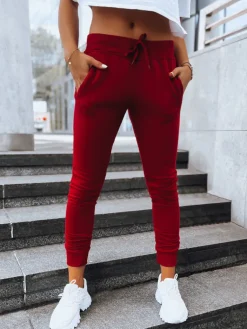 Spodnie Damskie>Dstreet Spodnie damskie dresowe FITS bordowe UY0206