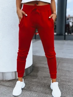 Spodnie Damskie>Dstreet Spodnie damskie dresowe FITS czerwone UY0533
