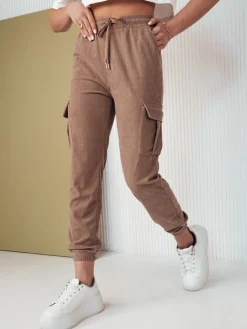 Spodnie Damskie>Dstreet Spodnie damskie dresowe FLAYON kamelowe UY2061