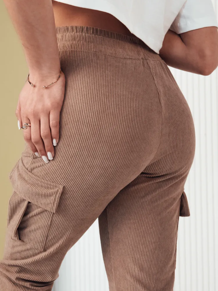 Spodnie Damskie>Dstreet Spodnie damskie dresowe FLAYON kamelowe UY2061